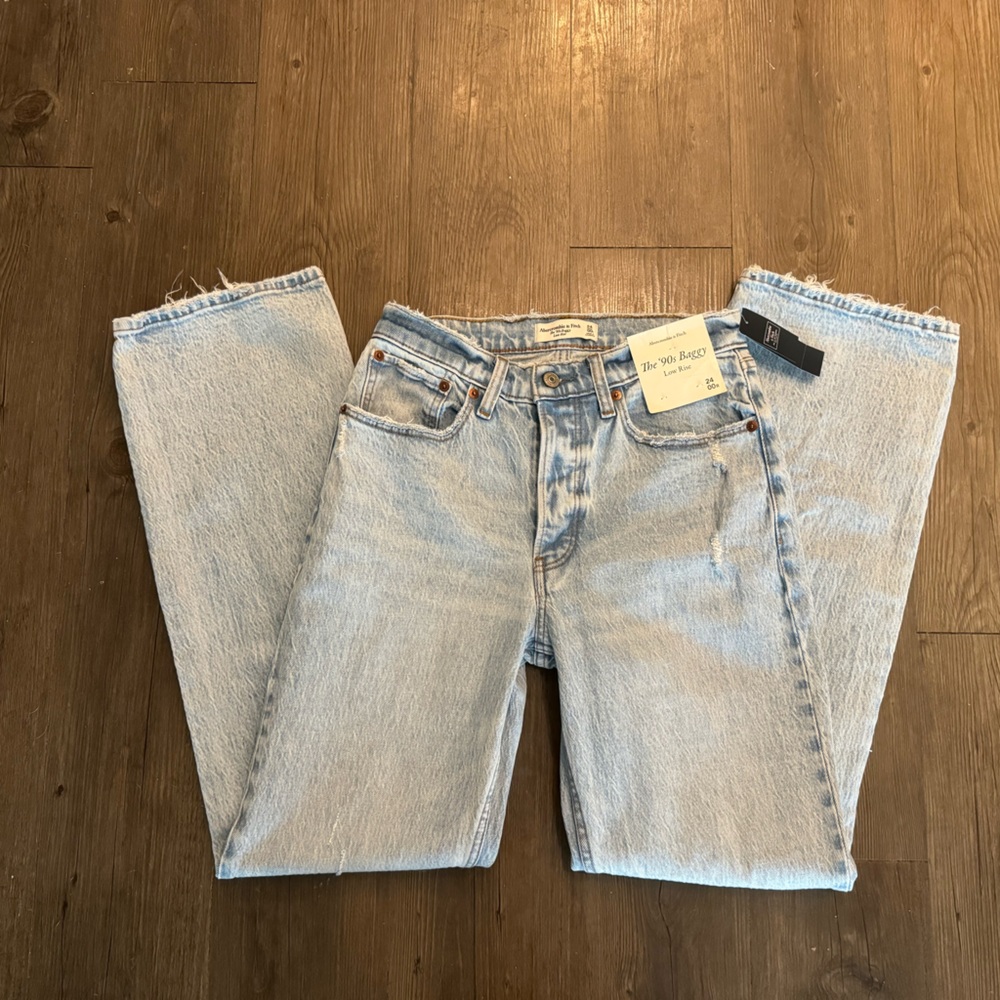 Abercrombie & Fitch Light Wash Wide Leg Jeans